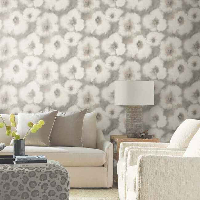 Blended Floral Clay Wallpaper - York Wallcoverings - EV3963 - York Wallcoverings Wallpaper