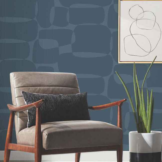 Block Peacock Wallpaper - York Wallcoverings - AG2075 - York Wallcoverings Wallpaper