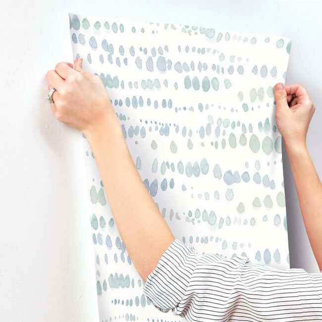 Dewdrops Blue Wallpaper - York Wallcoverings - AG2045 - York Wallcoverings Wallpaper