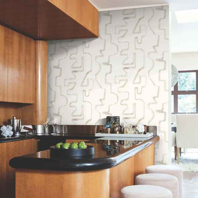 Abstract Aura Caramel & Cream Wallpaper - York Wallcoverings - AG2052