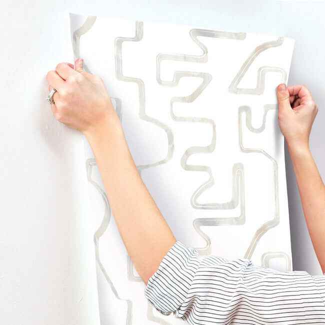 Abstract Aura Neutral Wallpaper - York Wallcoverings - AG2053 - York Wallcoverings Wallpaper