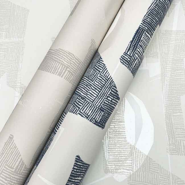 Modern Tribal Almond & Navy Wallpaper - York Wallcoverings - AG2104 - York Wallcoverings Wallpaper