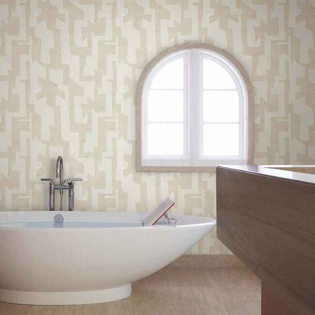 Modern Tribal Caramel & Cream Wallpaper - York Wallcoverings - AG2103 - York Wallcoverings Wallpaper