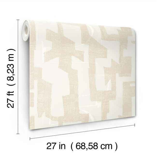 Modern Tribal Caramel & Cream Wallpaper - York Wallcoverings - AG2103 - York Wallcoverings Wallpaper