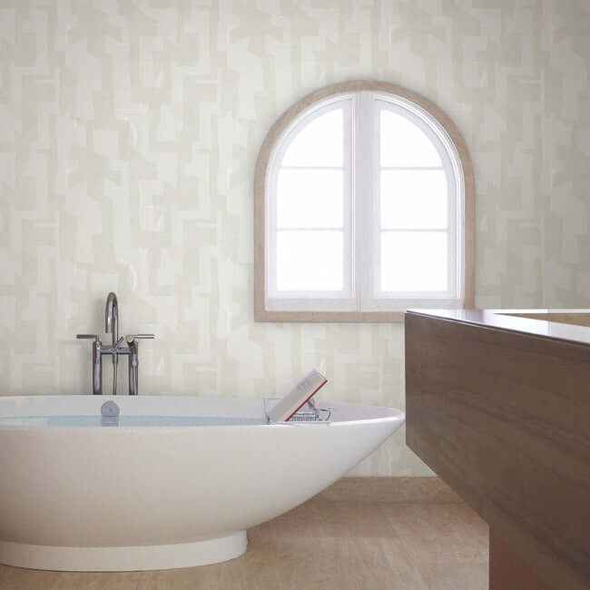 Modern Tribal Dove & Sand Wallpaper - York Wallcoverings - AG2102