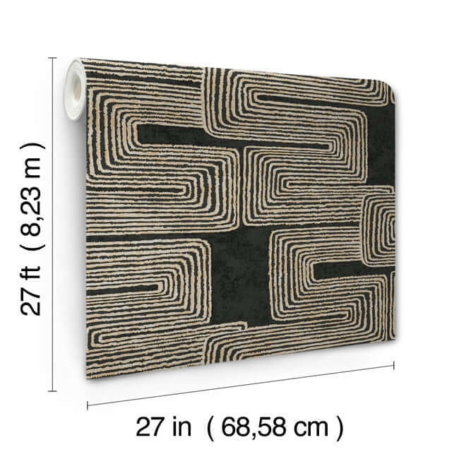 zulu-thread-black-gold-wallpaper-york-wallcoverings-ag2032 - York Wallcoverings Wallpaper