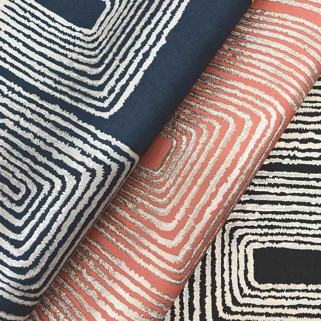 Zulu Thread Midnight & Silver Wallpaper - York Wallcoverings - AG2033 - York Wallcoverings Wallpaper