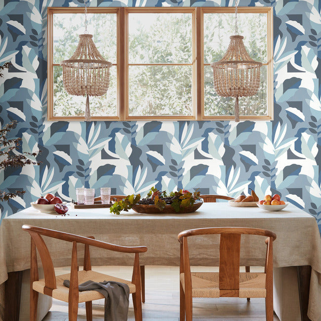papier-colle-wallpaper-blue-york-wallcoverings-ag2004 - York Wallcoverings Wallpaper