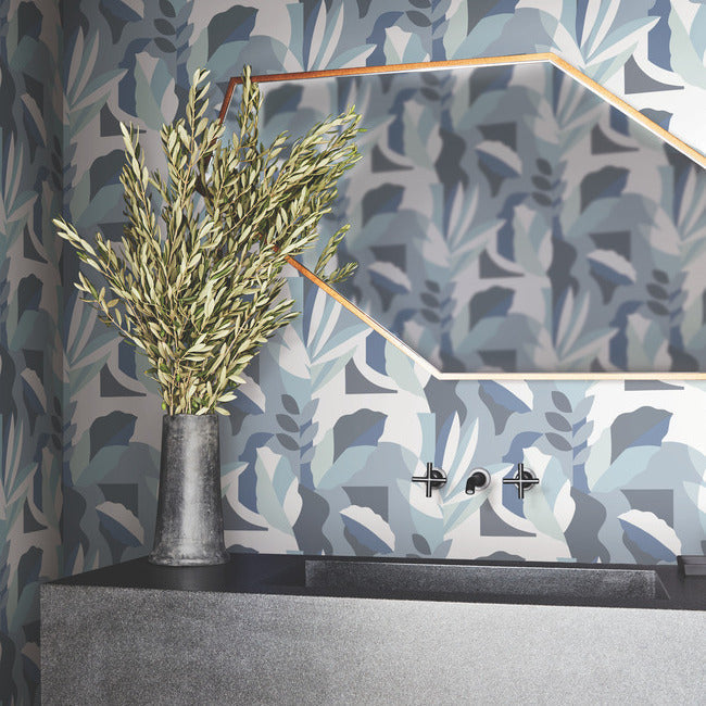 papier-colle-wallpaper-blue-york-wallcoverings-ag2004 - York Wallcoverings Wallpaper