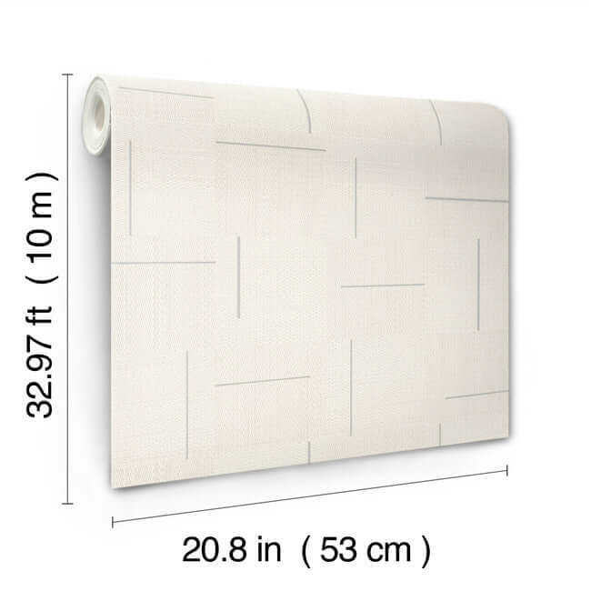 geo-block-weave-wallpaper-ivory-york-wallcoverings-si24906 - York Wallcoverings Wallpaper
