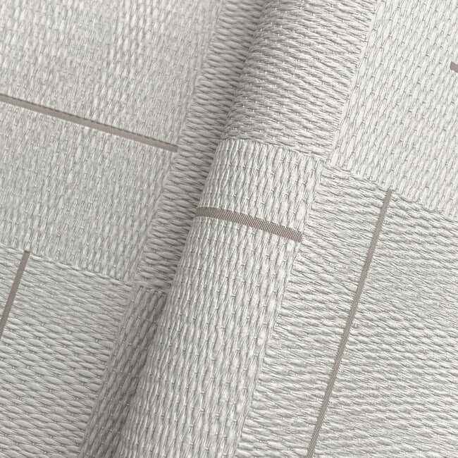 Geo Block Weave Linen Wallpaper - York Wallcoverings - SI24900 - York Wallcoverings Wallpaper