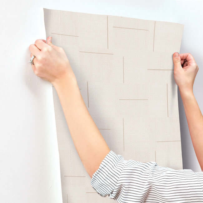 geo-block-weave-wallpaper-linen-york-wallcoverings-si24900 - York Wallcoverings Wallpaper