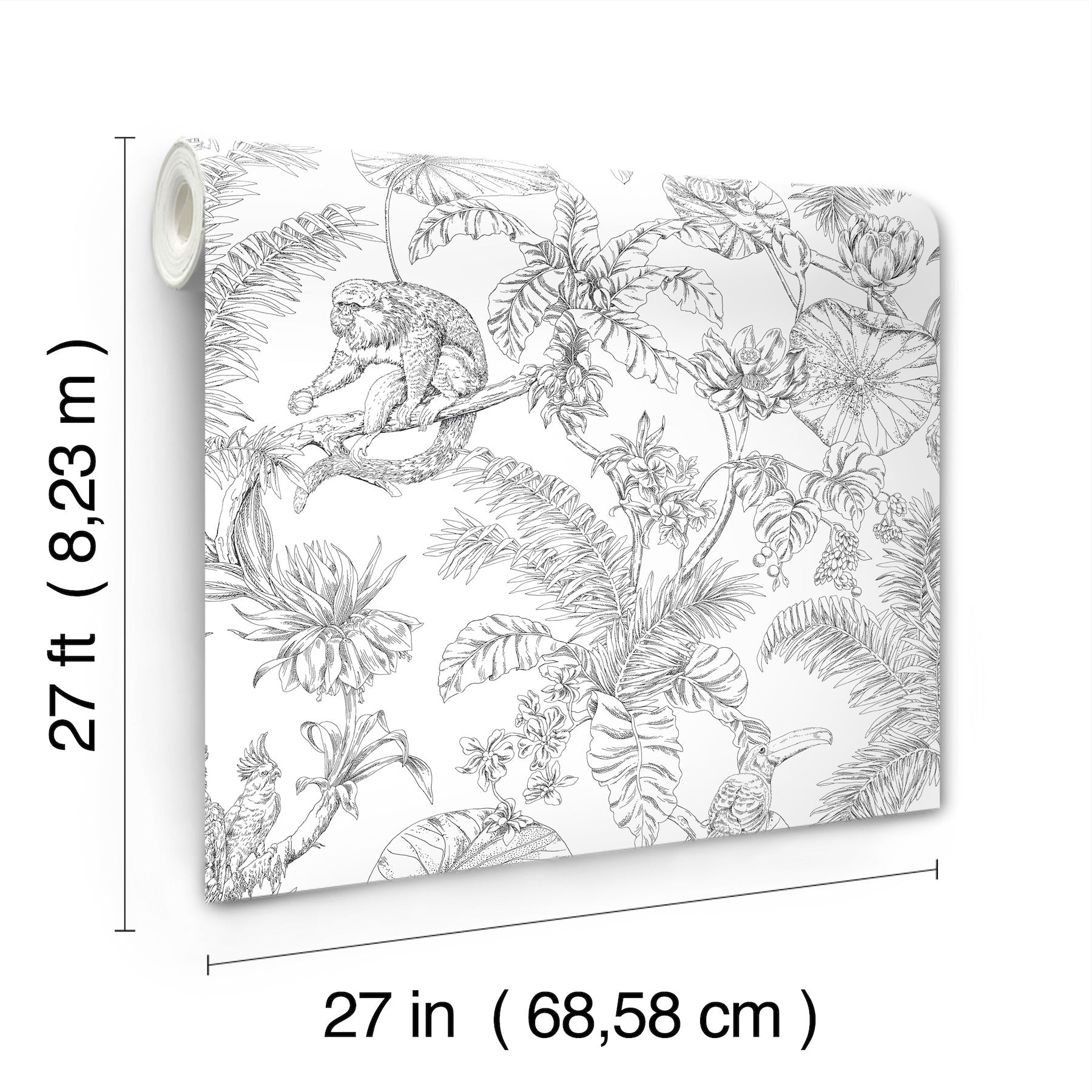 tropical-sketch-toile-wallpaper-black-york-wallcoverings-rt7841