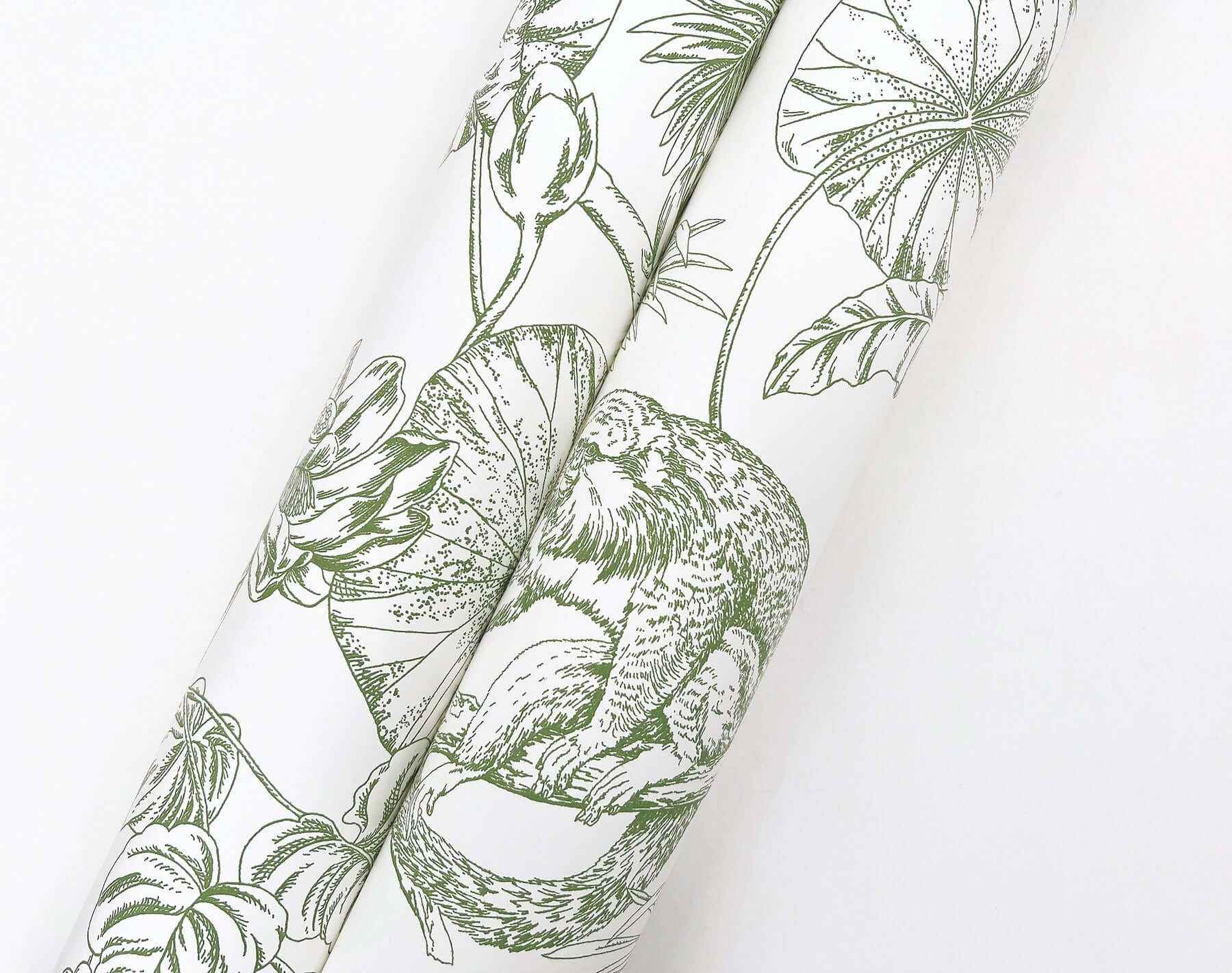 Tropical Sketch Toile Forest Wallpaper - York Wallcoverings - RT7842 - York Wallcoverings Wallpaper