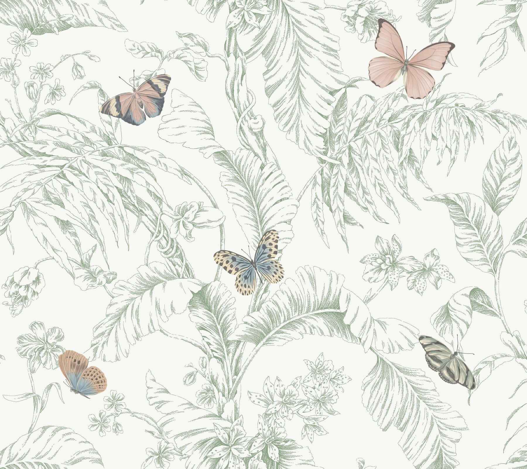 Papillon Blush Wallpaper - York Wallcoverings - RT7930 - York Wallcoverings Wallpaper