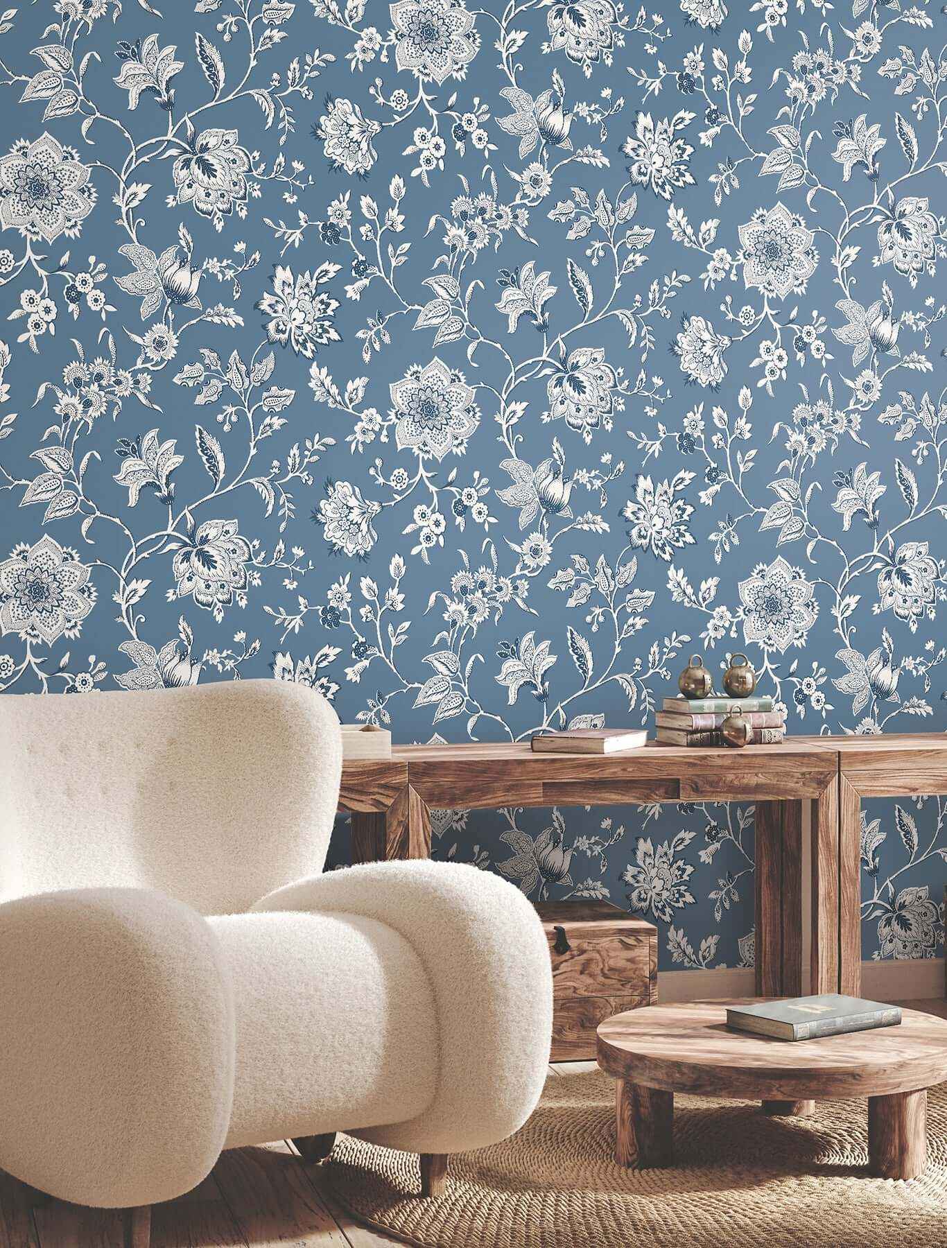 Sutton Blue Wallpaper - York Wallcoverings - RT7821 - York Wallcoverings Wallpaper