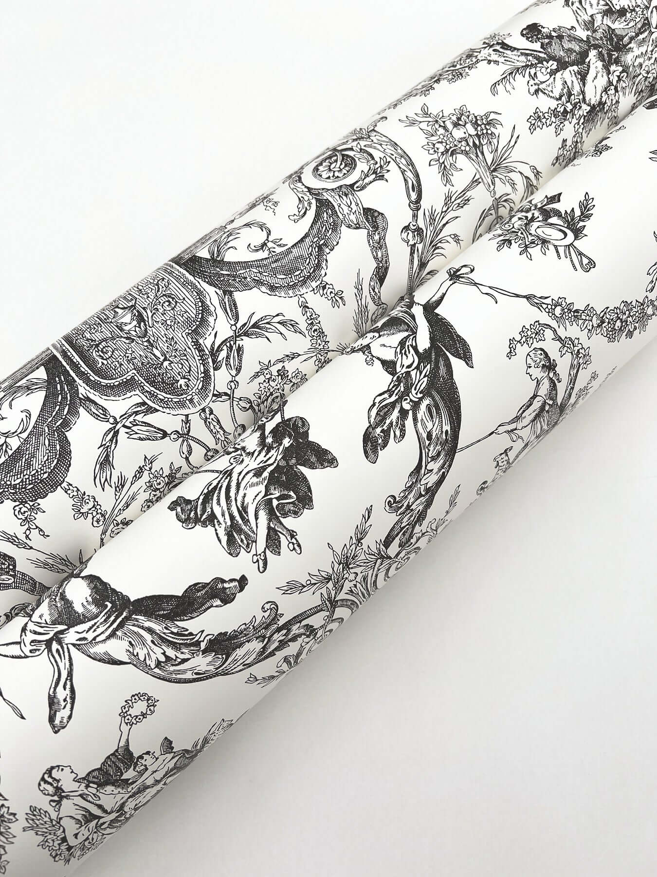 old-world-toile-black-white-wallpaper-york-wallcoverings-at4237 - York Wallcoverings Wallpaper