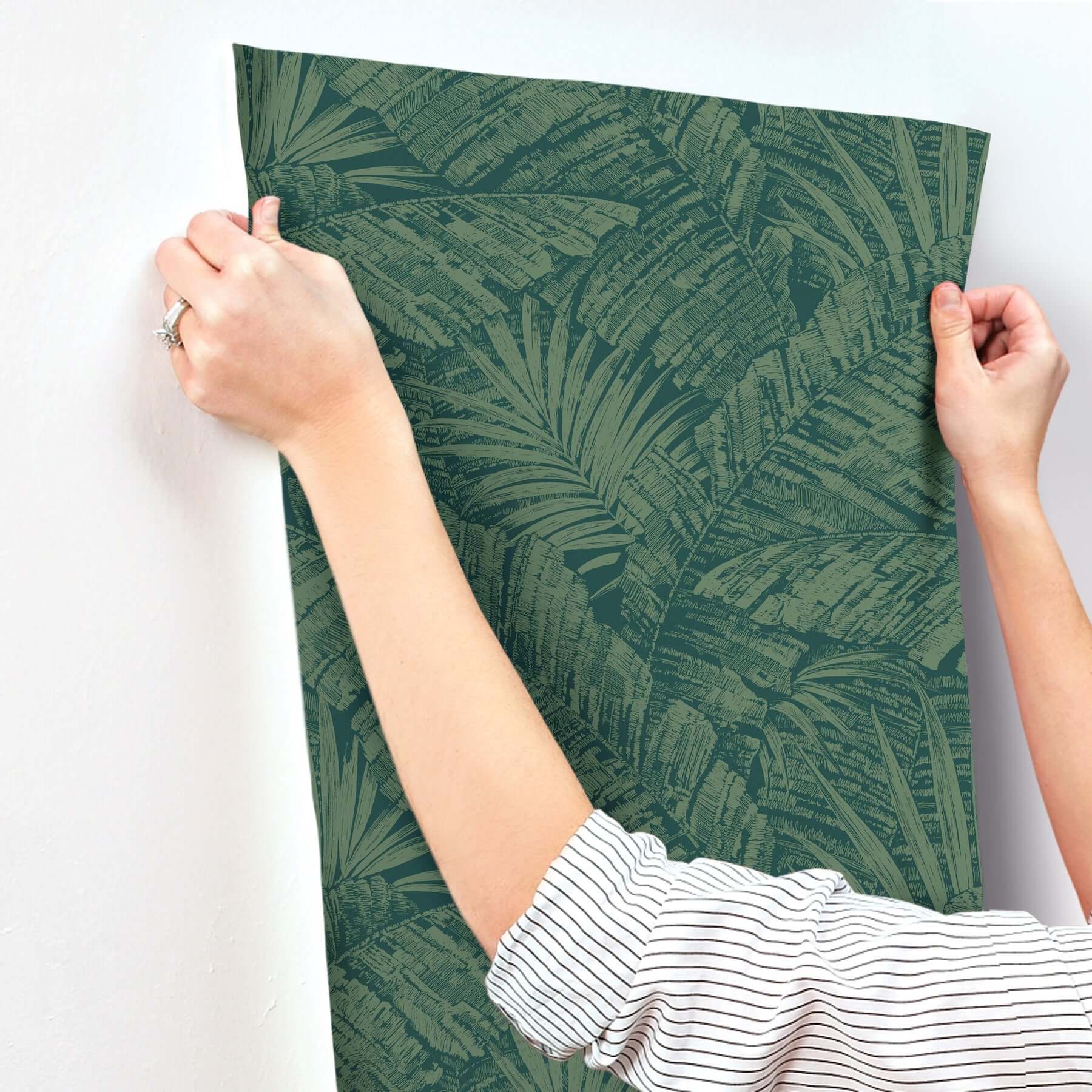palm-cove-toile-wallpaper-emerald-forest-york-wallcoverings-rt7924 - York Wallcoverings Wallpaper