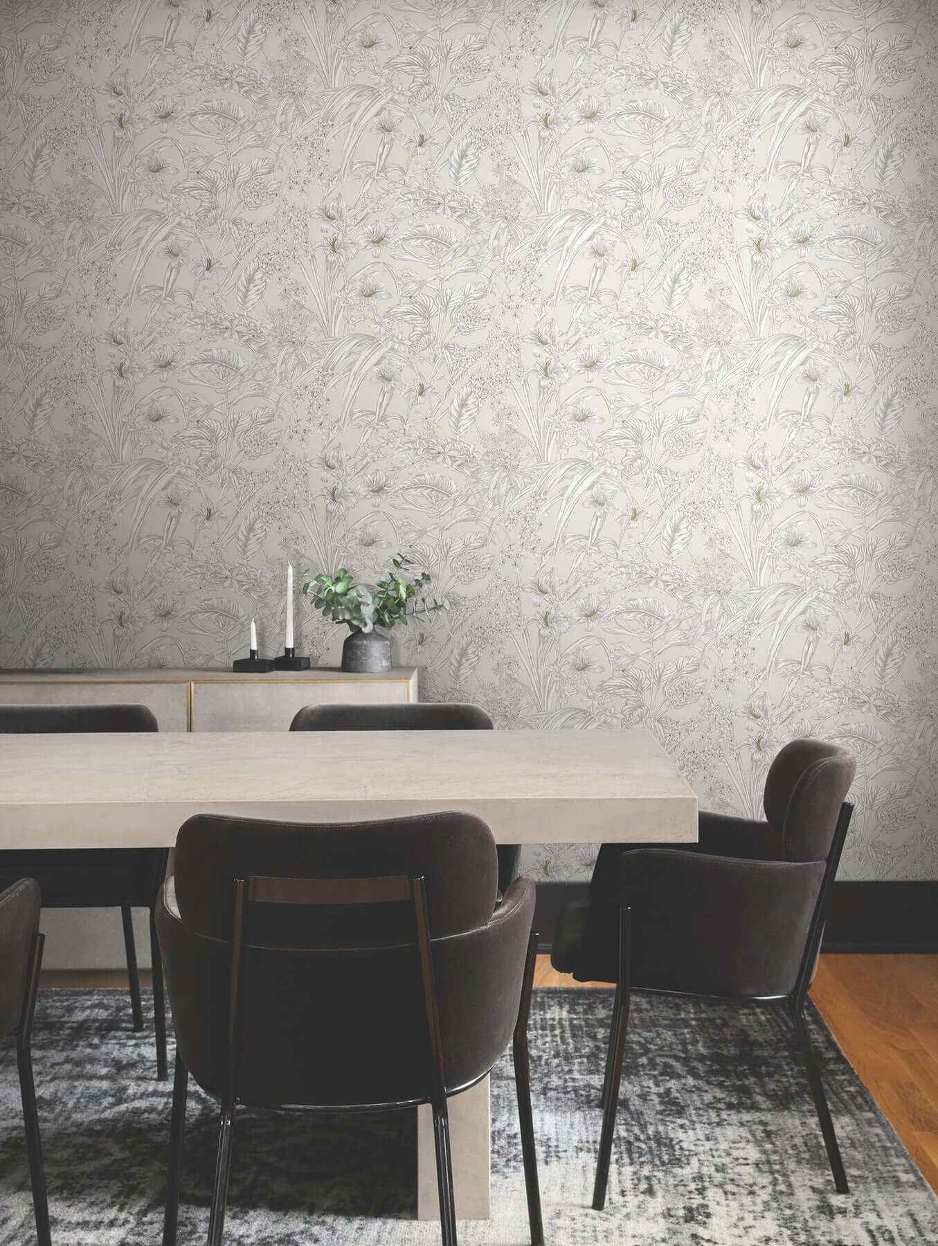 Orchid Conservatory Toile Beige & Taupe Wallpaper - York Wallcoverings - RT7883 - York Wallcoverings Wallpaper