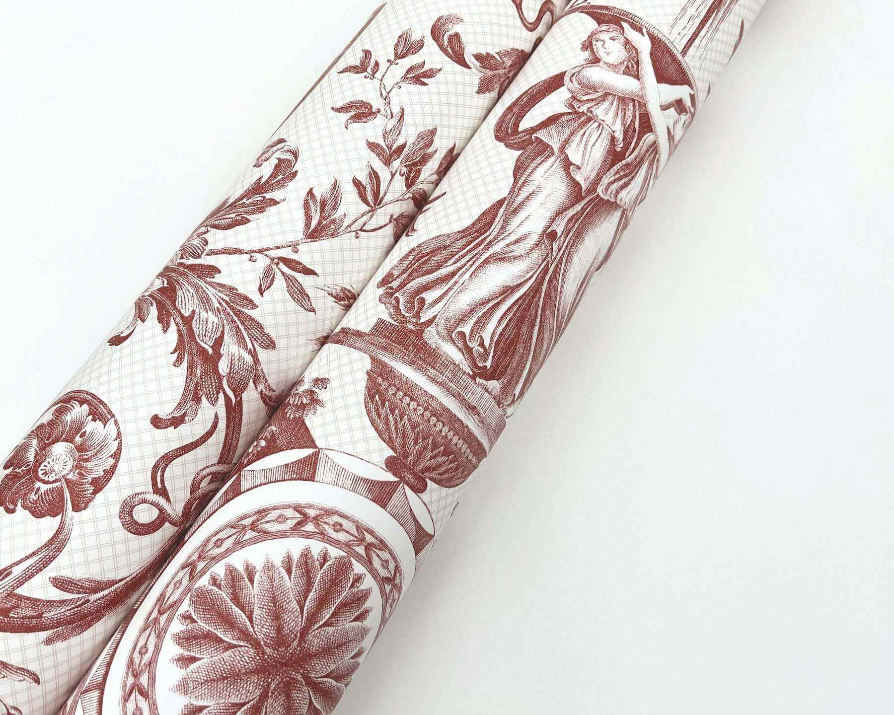 Avian Fountain Toile Brick Wallpaper - York Wallcoverings - RT7814 - York Wallcoverings Wallpaper