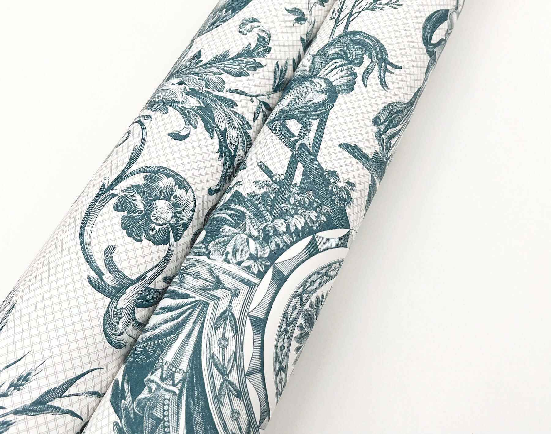 Avian Fountain Toile Jade Wallpaper - York Wallcoverings - RT7811 - York Wallcoverings Wallpaper