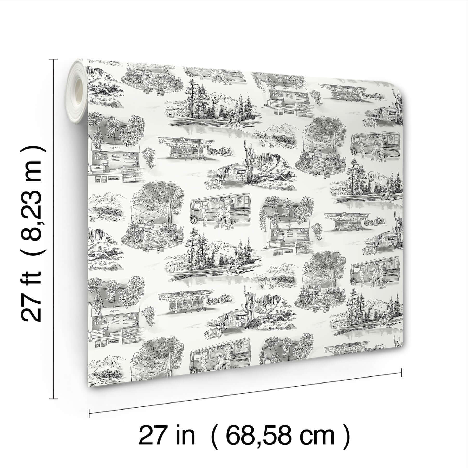 modern-vista-toile-wallpaper-black-york-wallcoverings-rt7861 - York Wallcoverings Wallpaper