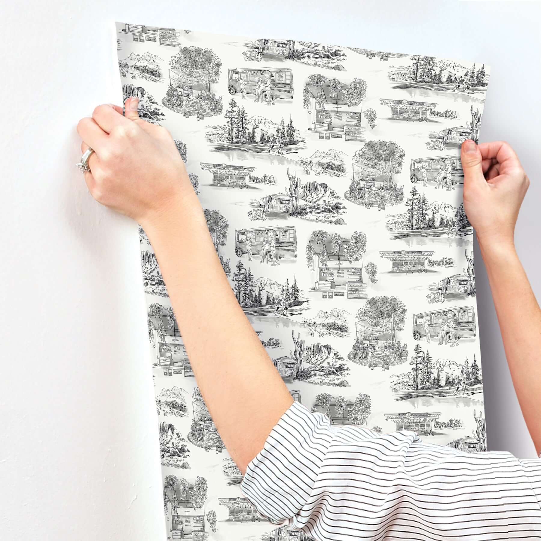 modern-vista-toile-wallpaper-black-york-wallcoverings-rt7861 - York Wallcoverings Wallpaper