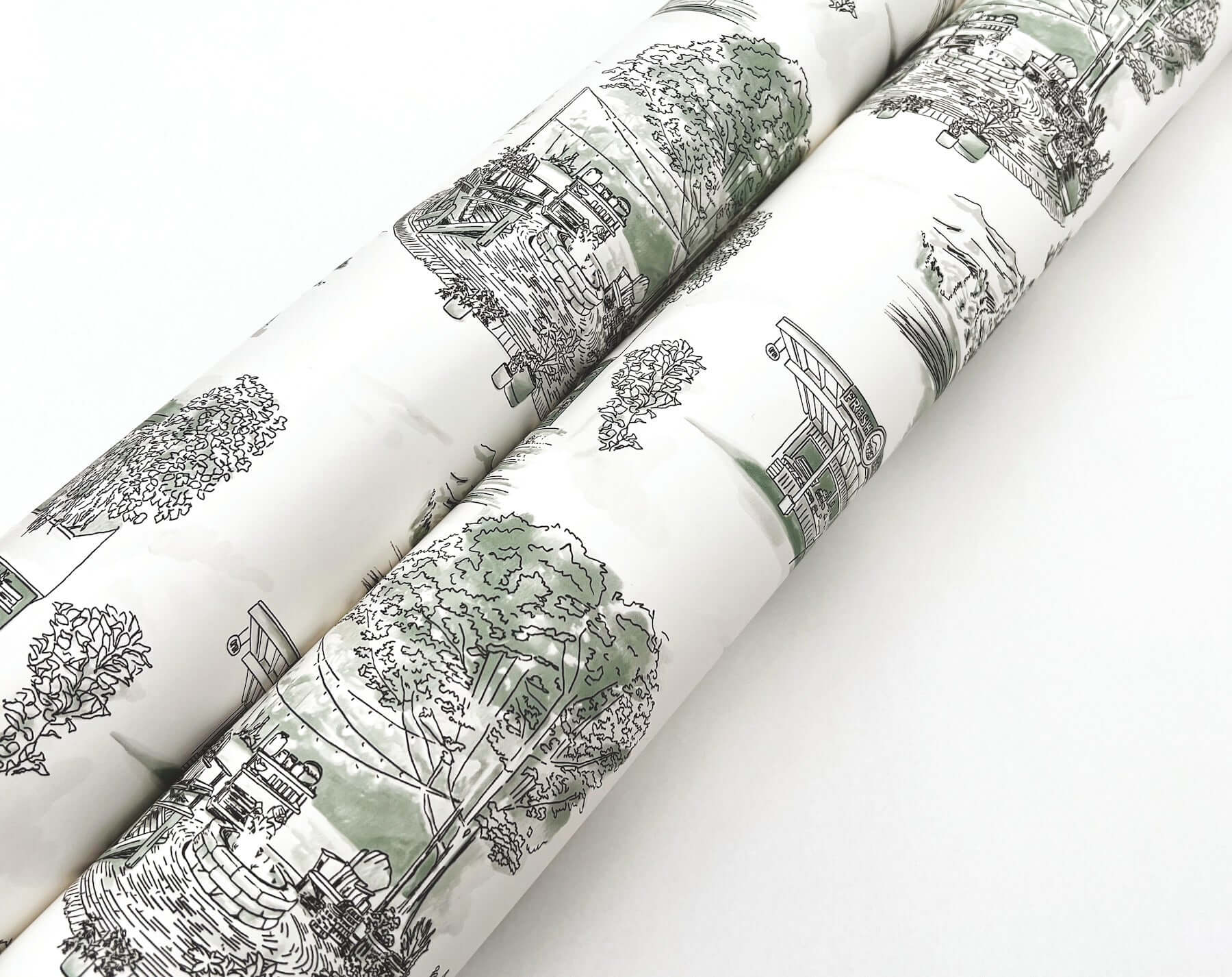 modern-vista-toile-wallpaper-evergreen-york-wallcoverings-rt7863 - York Wallcoverings Wallpaper