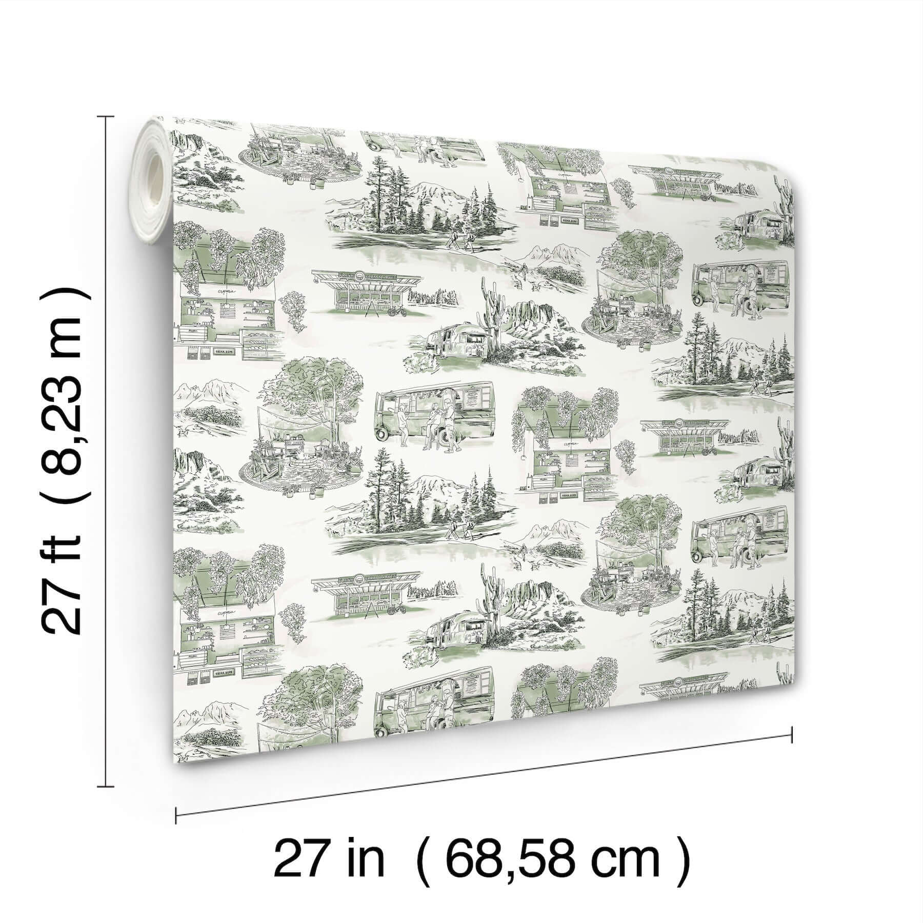 modern-vista-toile-wallpaper-evergreen-york-wallcoverings-rt7863 - York Wallcoverings Wallpaper