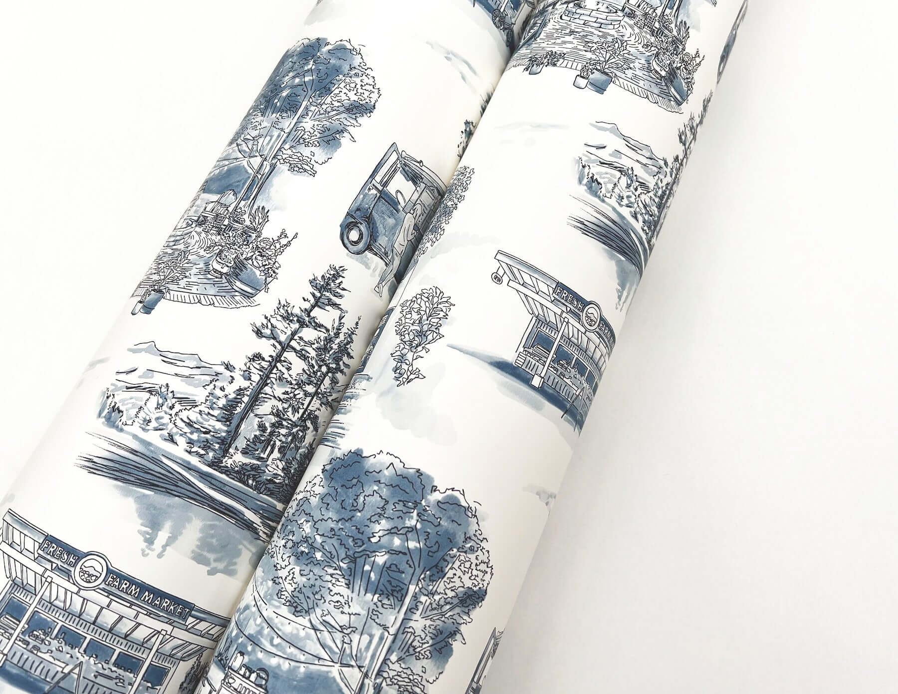 modern-vista-toile-wallpaper-navy-york-wallcoverings-rt7862 - York Wallcoverings Wallpaper