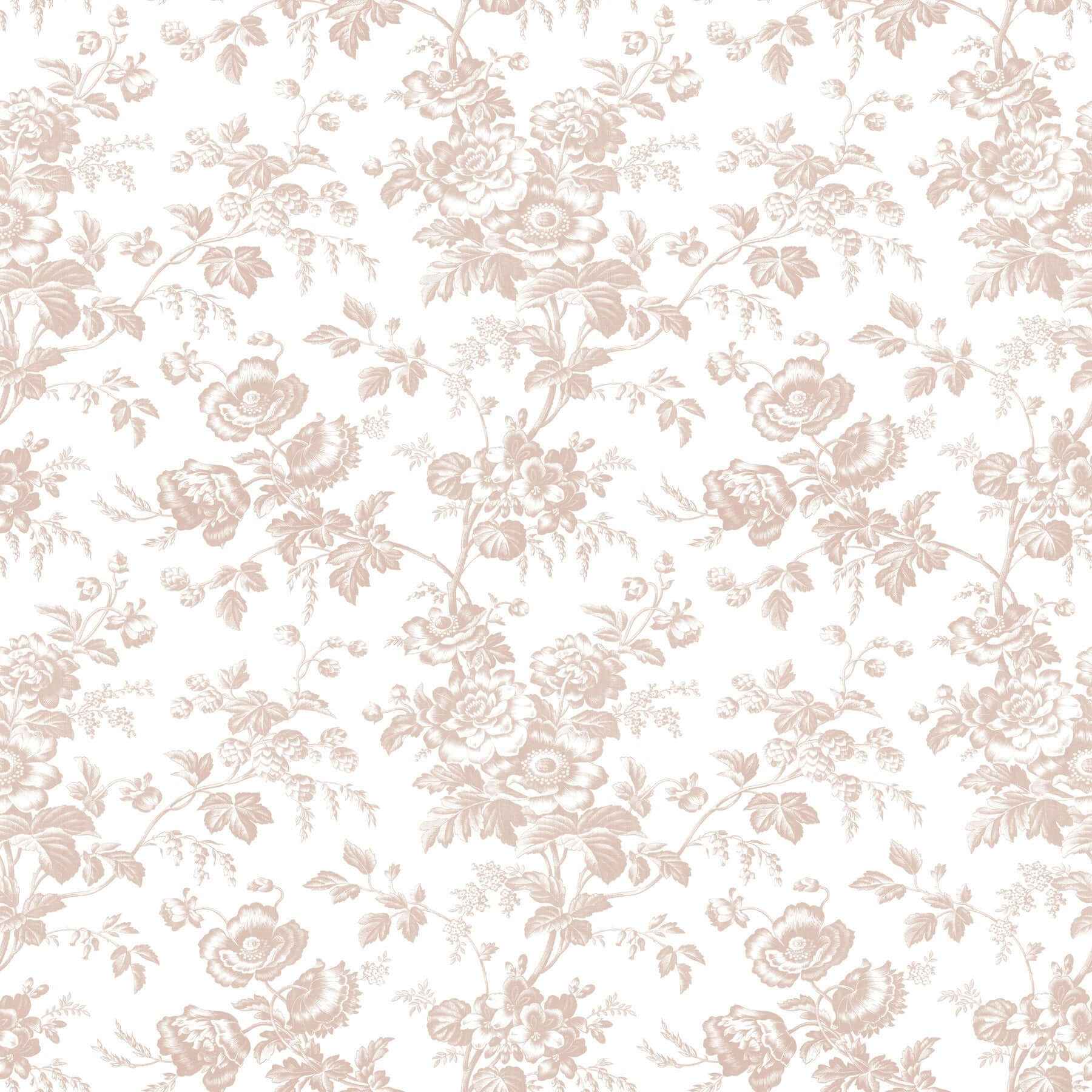 Anemone Toile Blush Wallpaper - York Wallcoverings - RT7874