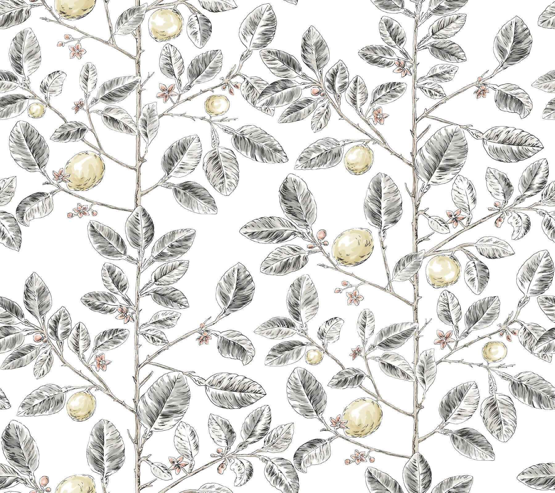 Limoncello Toile Black Wallpaper - York Wallcoverings - RT7912 - York Wallcoverings Wallpaper