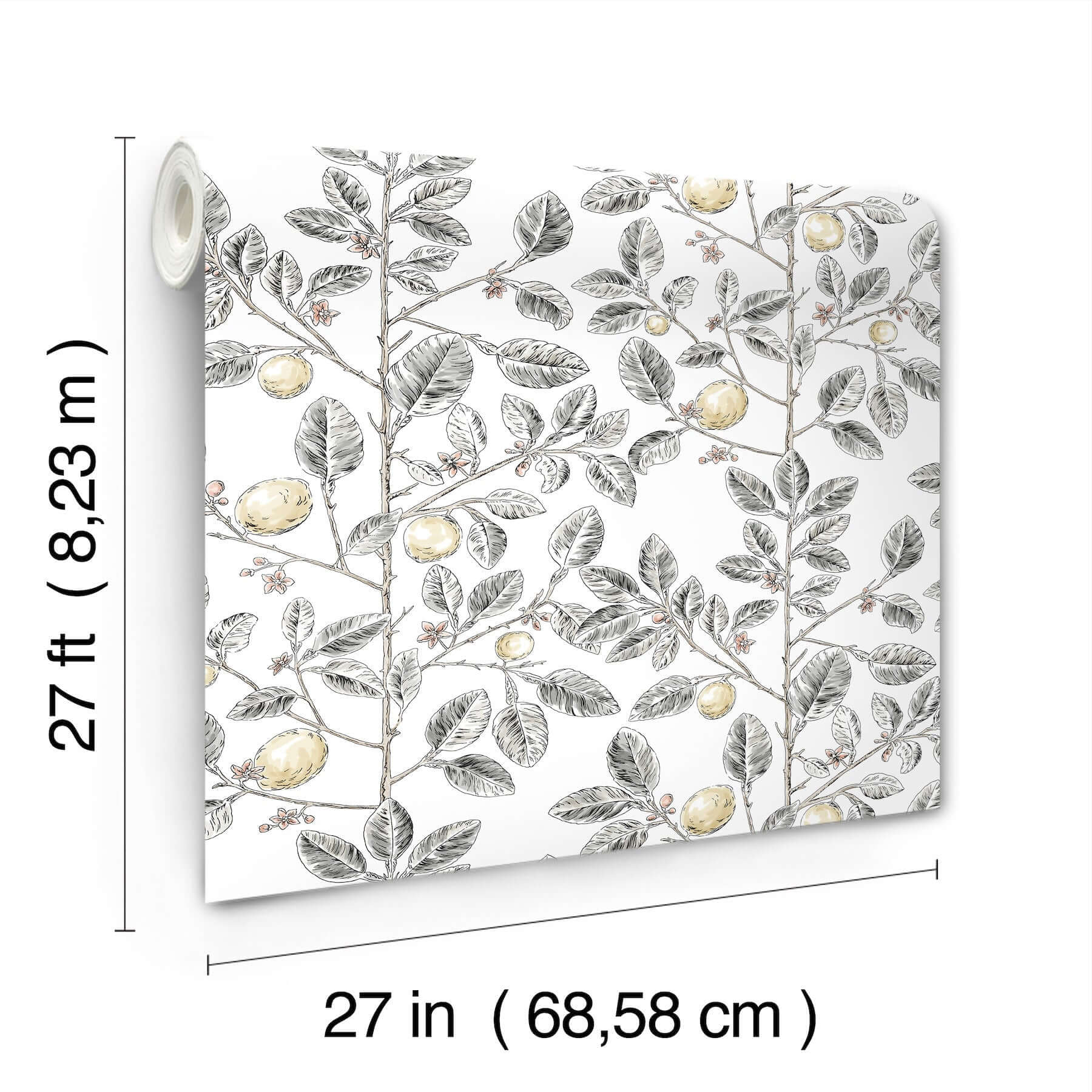 limoncello-toile-wallpaper-black-york-wallcoverings-rt7912 - York Wallcoverings Wallpaper