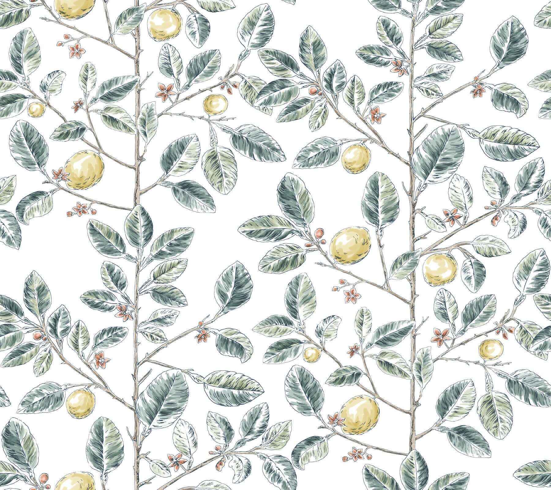 Limoncello Toile Forest Wallpaper - York Wallcoverings - RT7914 - York Wallcoverings Wallpaper