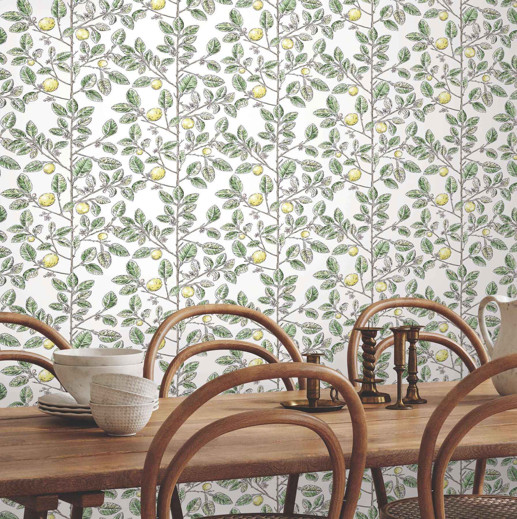 Limoncello Toile Green Wallpaper - York Wallcoverings - RT7911 - York Wallcoverings Wallpaper