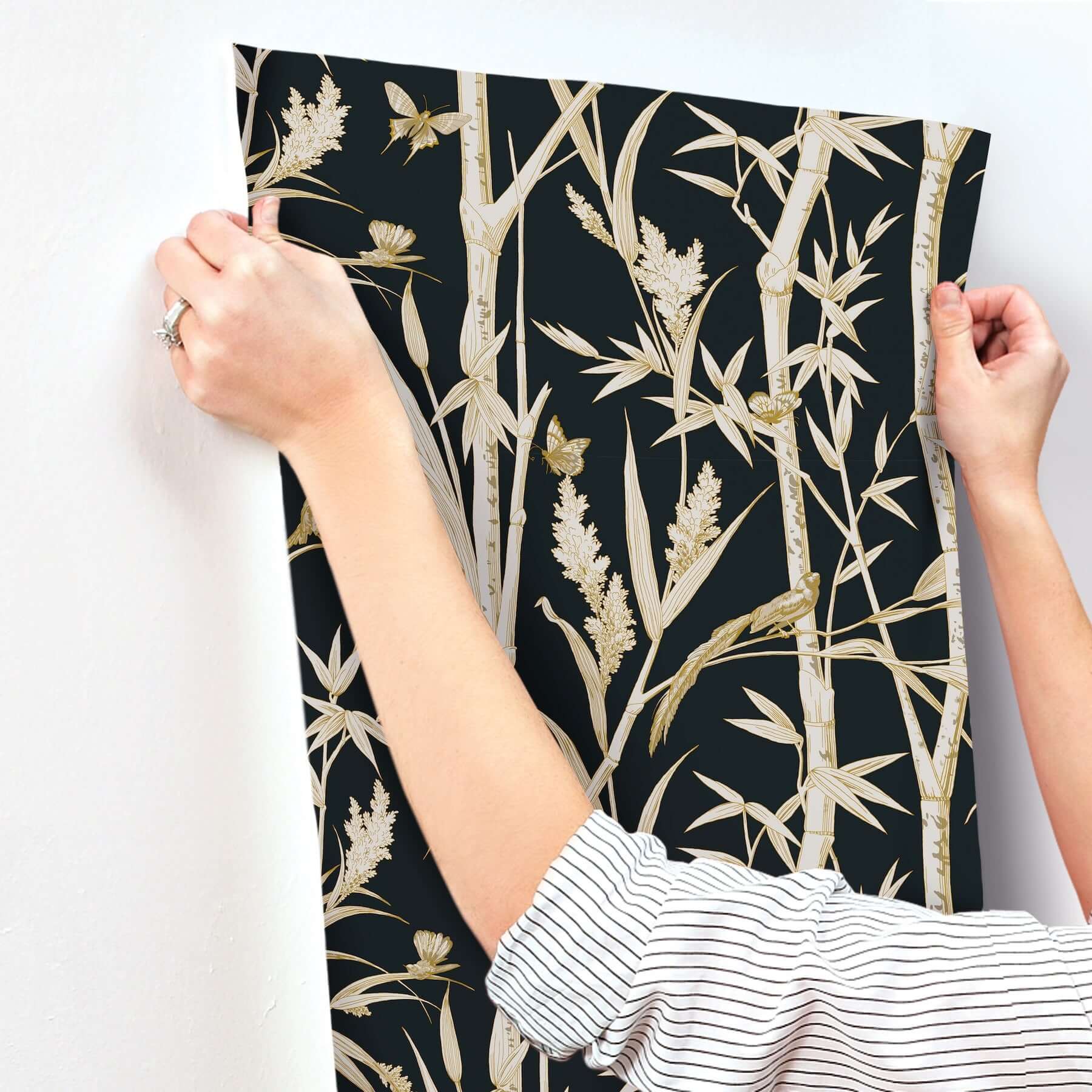 bambou-toile-black-wallpaper-york-wallcoverings-rt7834 - York Wallpaper Wallpaper