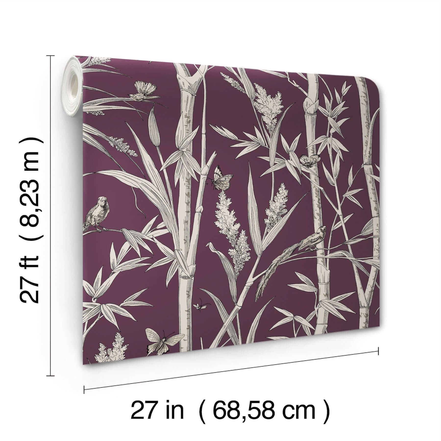 bambou-toile-wallpaper-burgundy-york-wallcoverings-rt7835 - York Wallcoverings Wallpaper