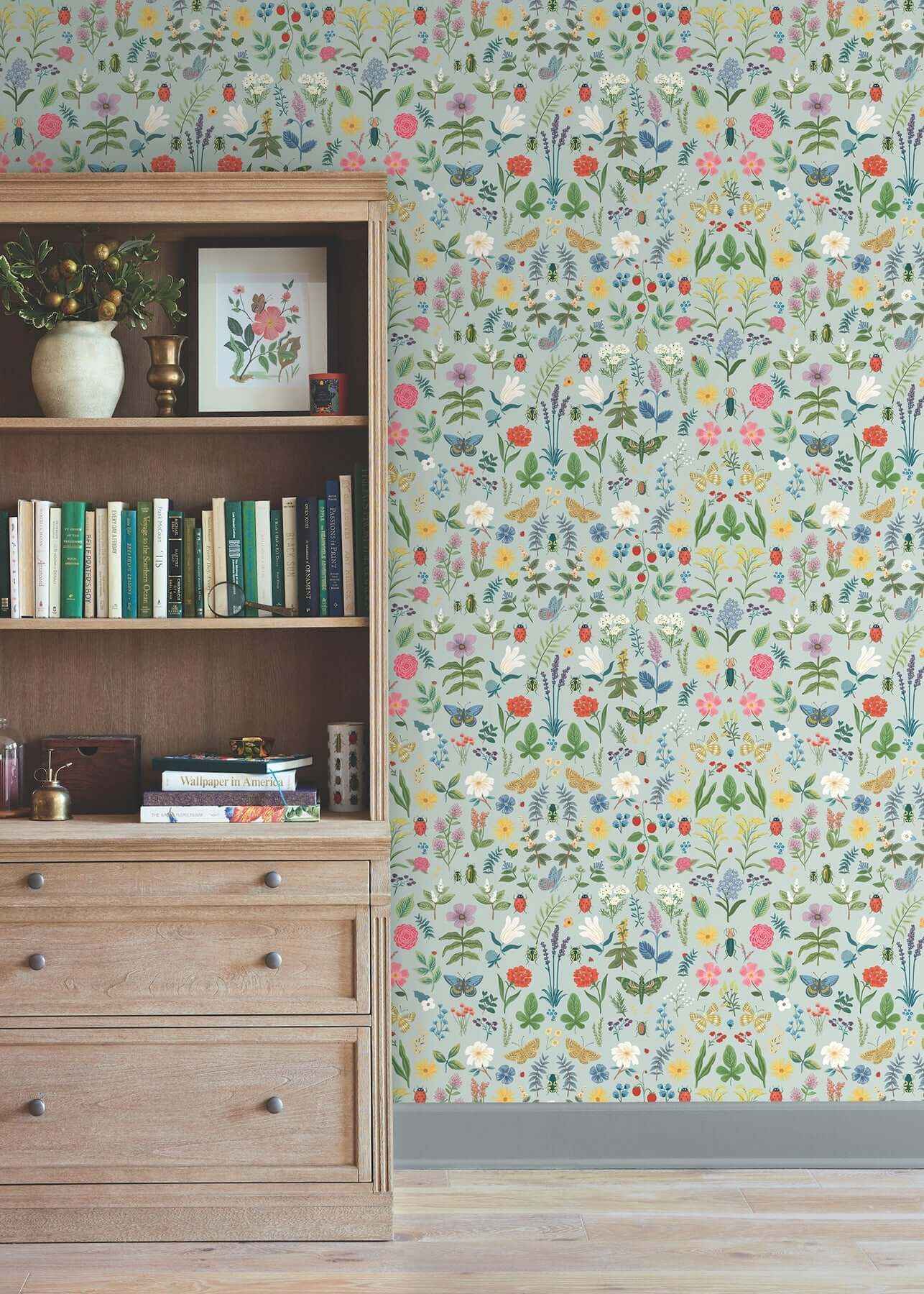 Curio Mint Peel & Stick Wallpaper - York Wallcoverings - PSW1540RL - York Wallcoverings Wallpaper
