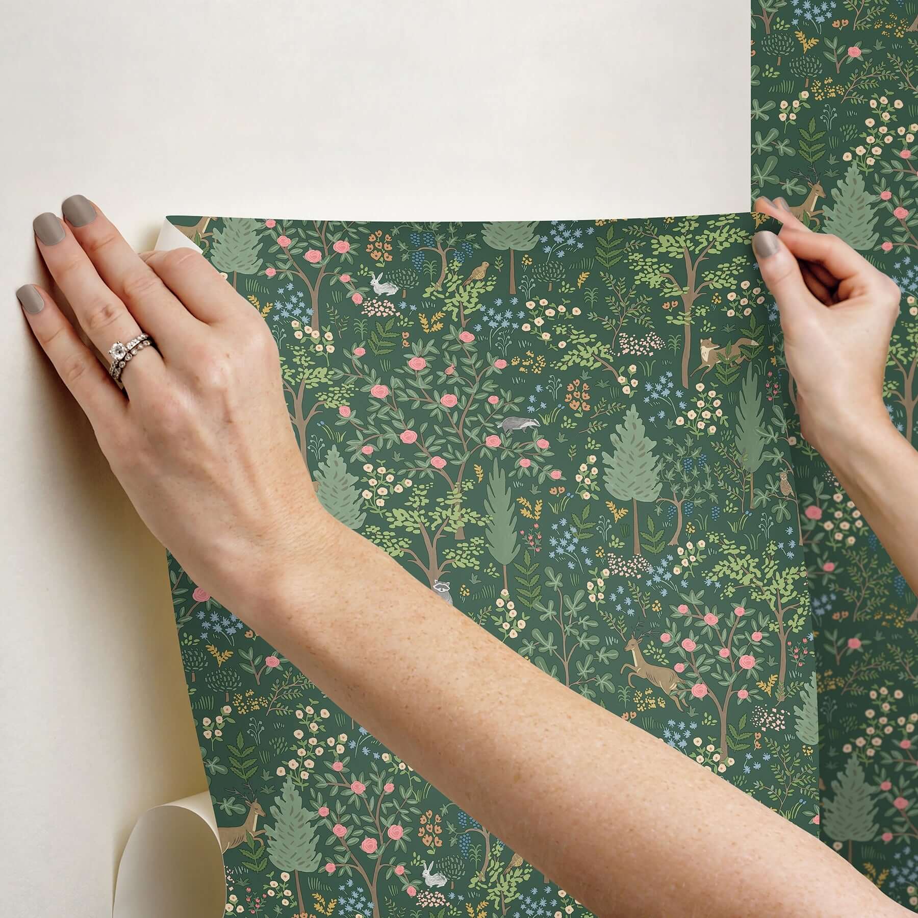 woodland-peel-stick-wallpaper-emerald-york-wallcoverings-psw1548rl - York Wallcoverings Wallpaper