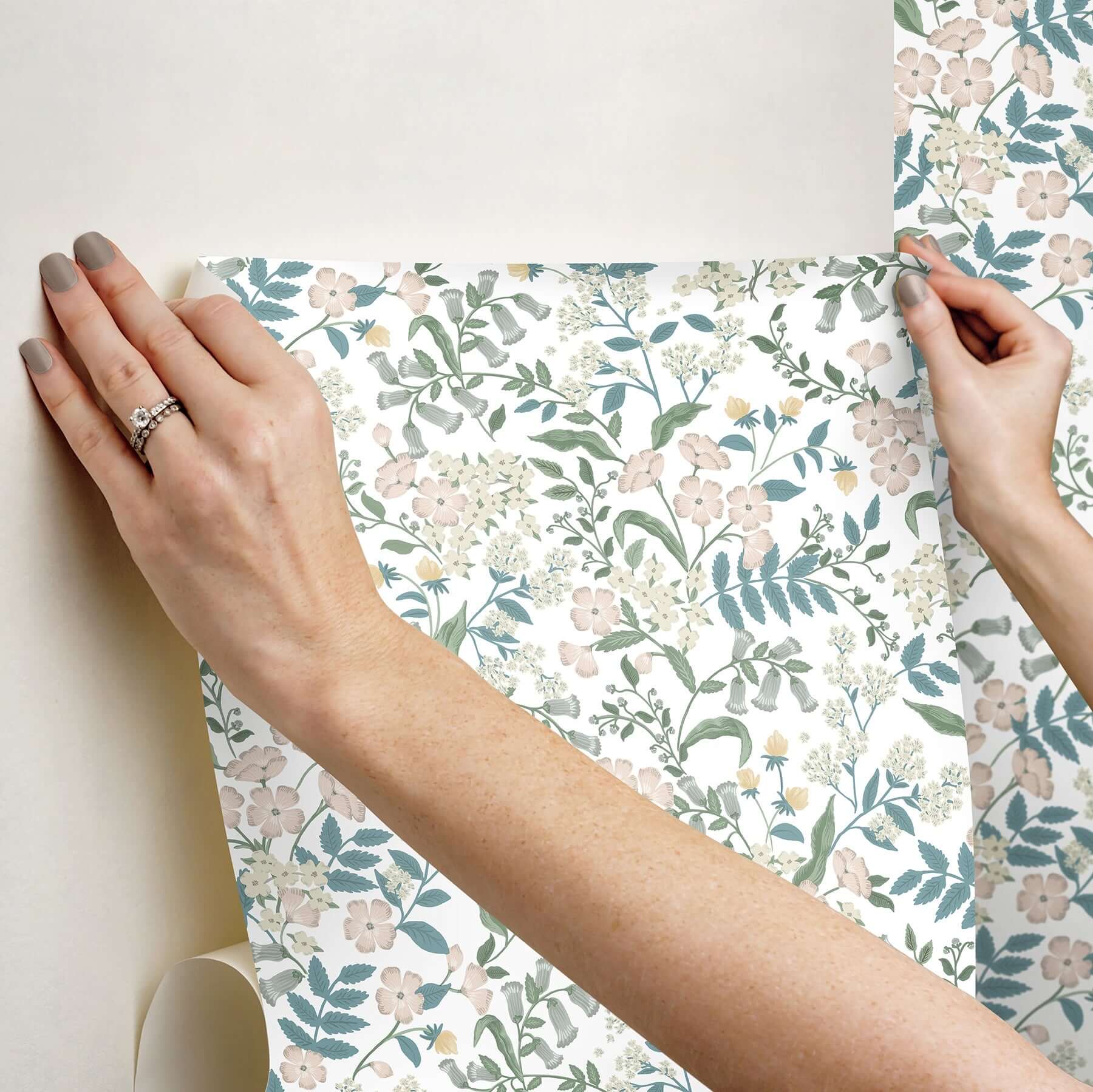 sweetbrier-peel-stick-wallpaper-blush-york-wallcoverings-psw1543rl - York Wallcoverings Wallpaper