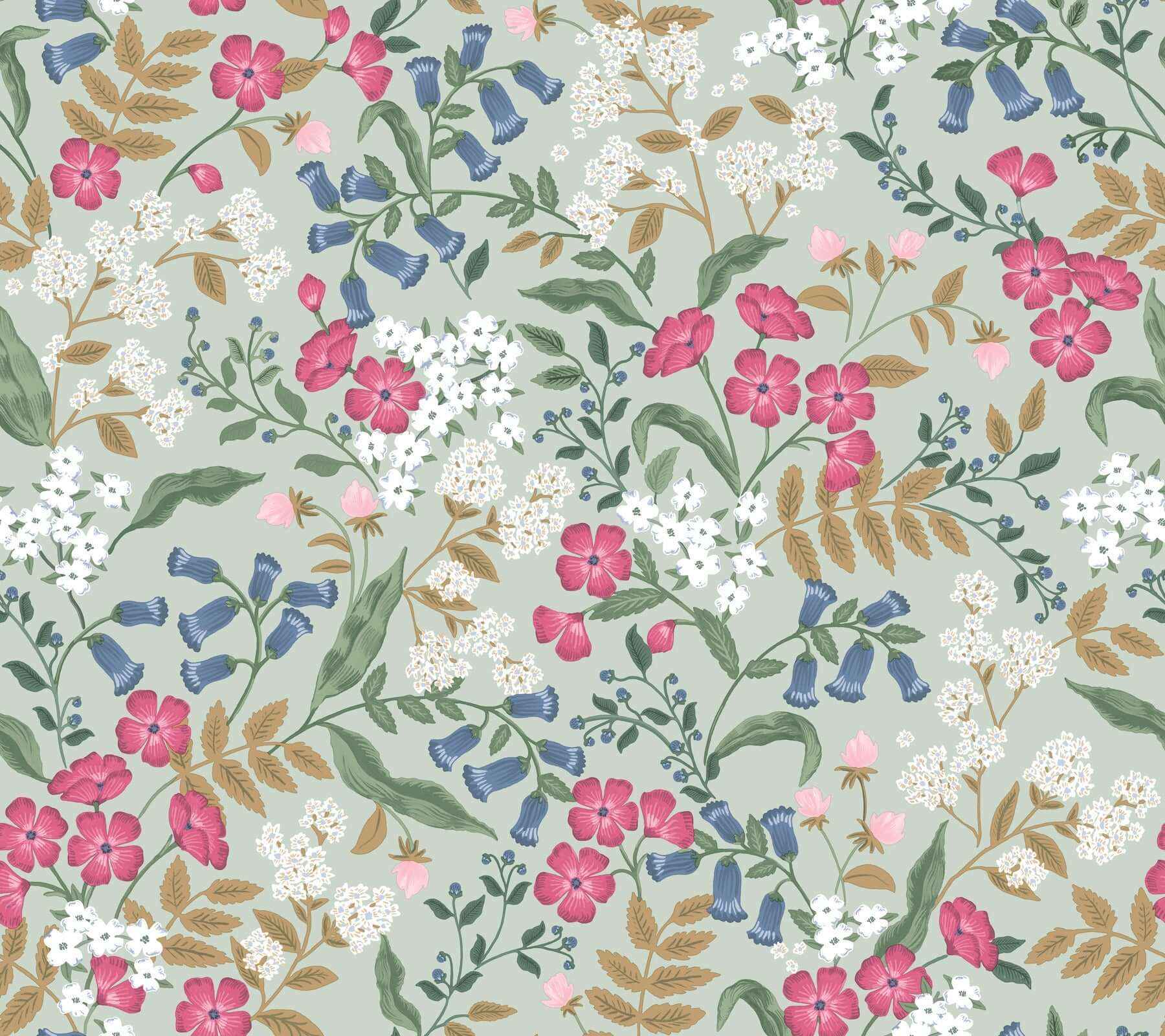 Sweetbrier Mint Peel & Stick Wallpaper - York Wallcoverings - PSW1545RL