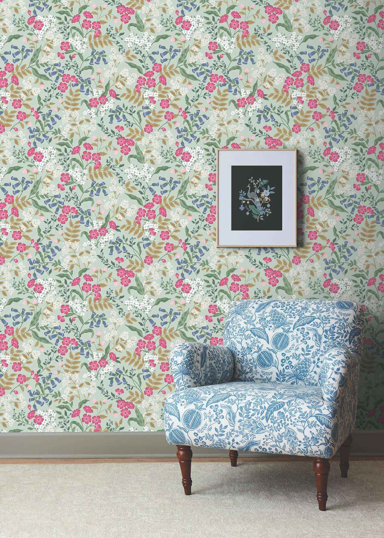 Sweetbrier Mint Peel & Stick Wallpaper - York Wallcoverings - PSW1545RL - York Wallcoverings Wallpaper