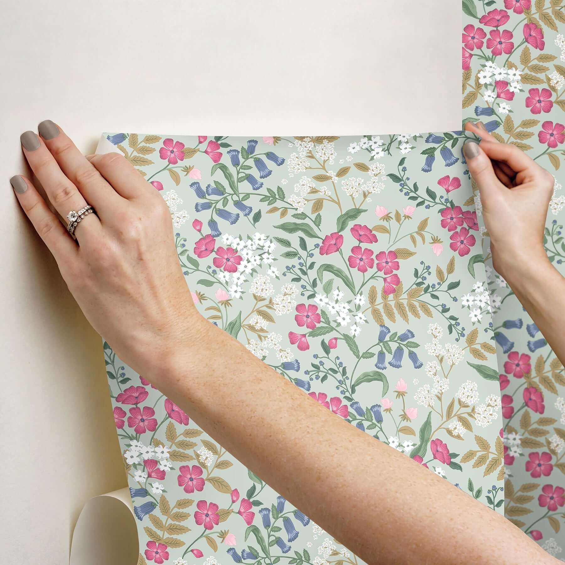 sweetbrier-peel-stick-wallpaper-mint-york-wallcoverings-psw1545rl - York Wallcoverings Wallpaper