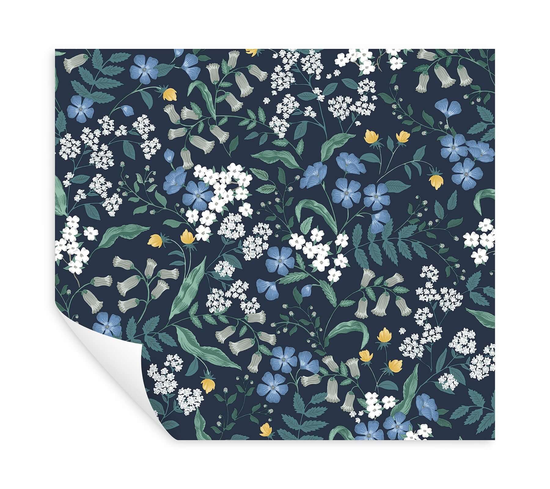sweetbrier-peel-stick-wallpaper-navy-york-wallcoverings-psw1544rl - York Wallcoverings Wallpaper