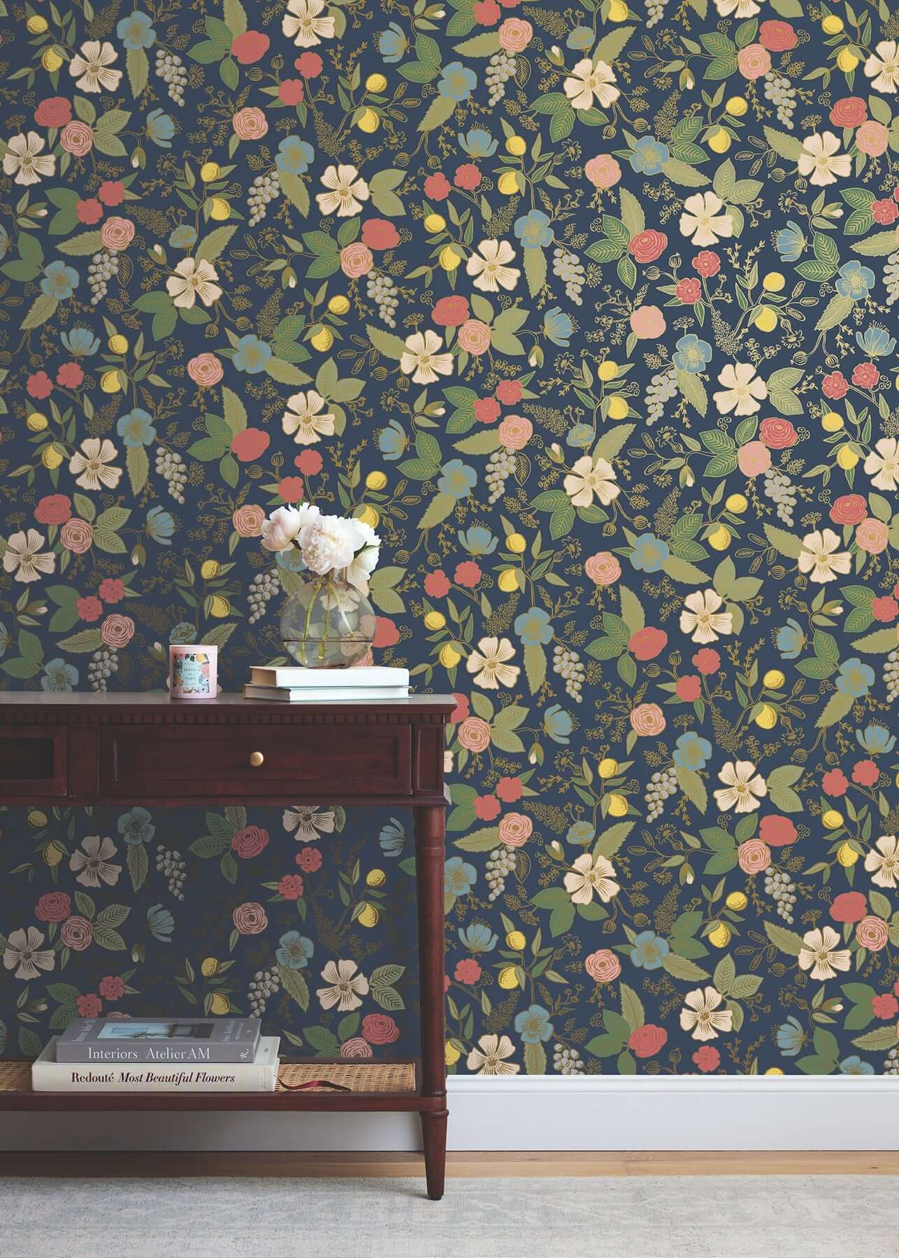 colette-navy-peel-stick-wallpaper-york-wallcoverings-psw1534rl - York Wallpaper Wallpaper