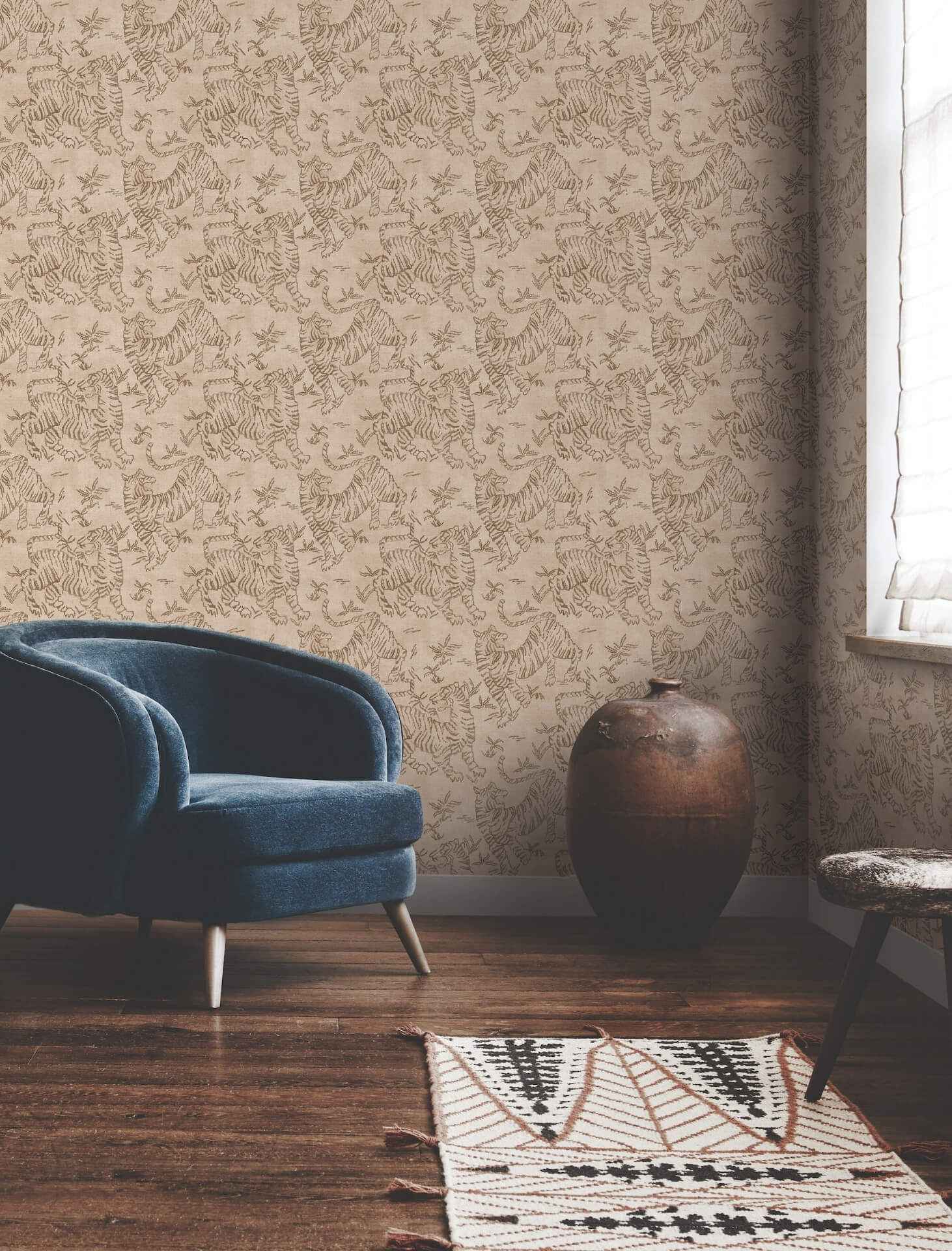 Orly Tigers Blush Wallpaper - York Wallcoverings - LM5334 - York Wallcoverings Wallpaper