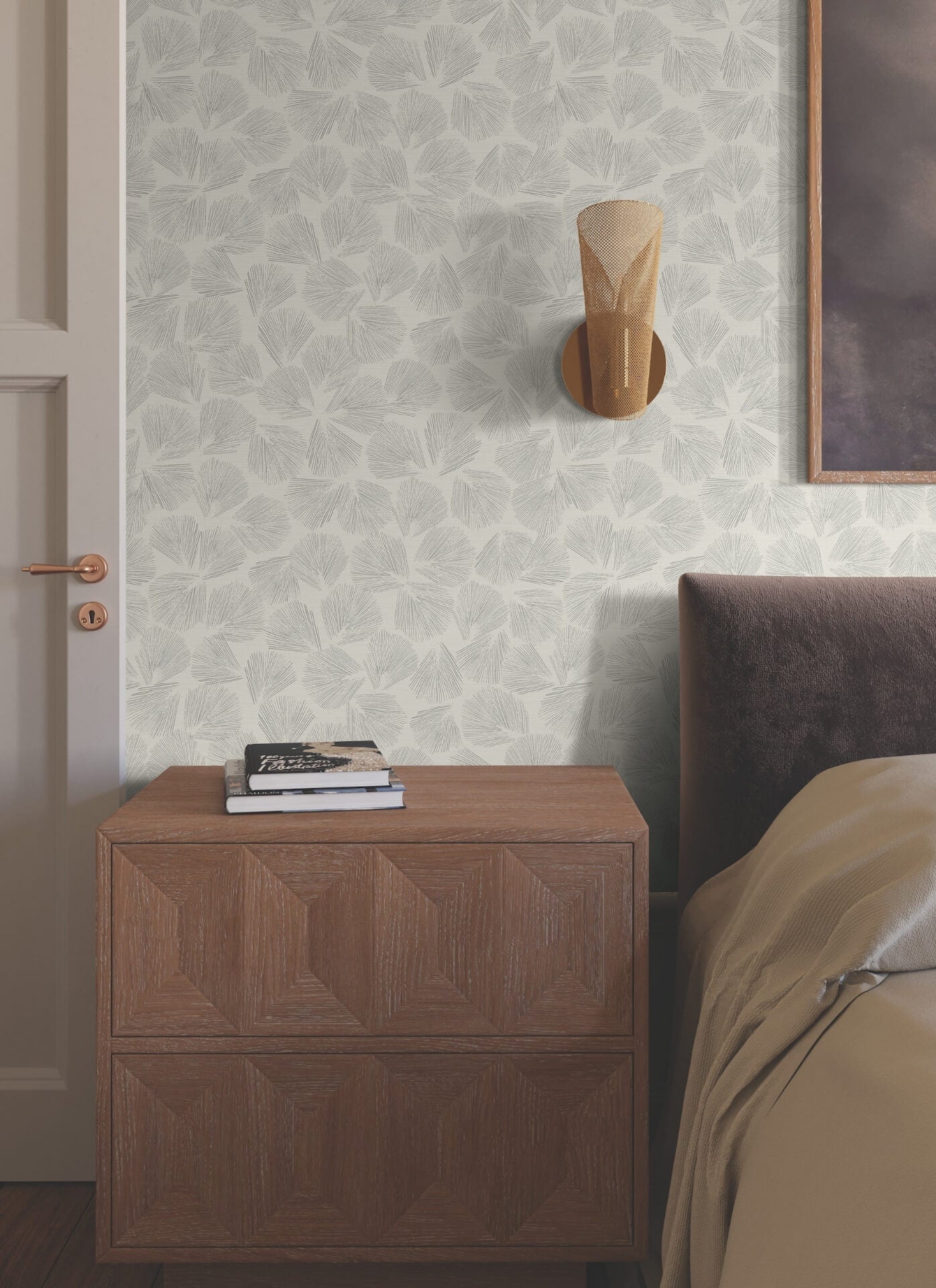elora-leaf-grey-wallpaper-york-wallcoverings-lm5355 - York Wallpaper Wallpaper