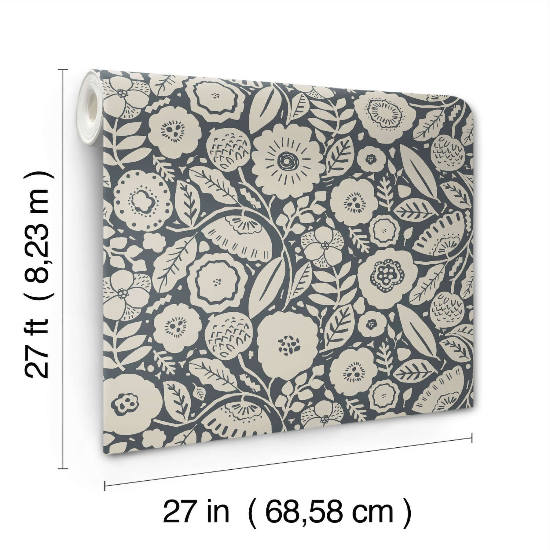 camille-blossom-charcoal-wallpaper-york-wallcoverings-lm5395 - York Wallpaper Wallpaper