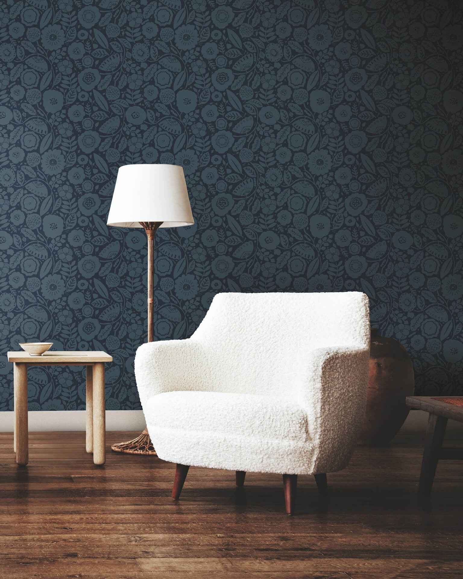 Camille Blossom Indigo Wallpaper - York Wallcoverings - LM5396 - York Wallcoverings Wallpaper