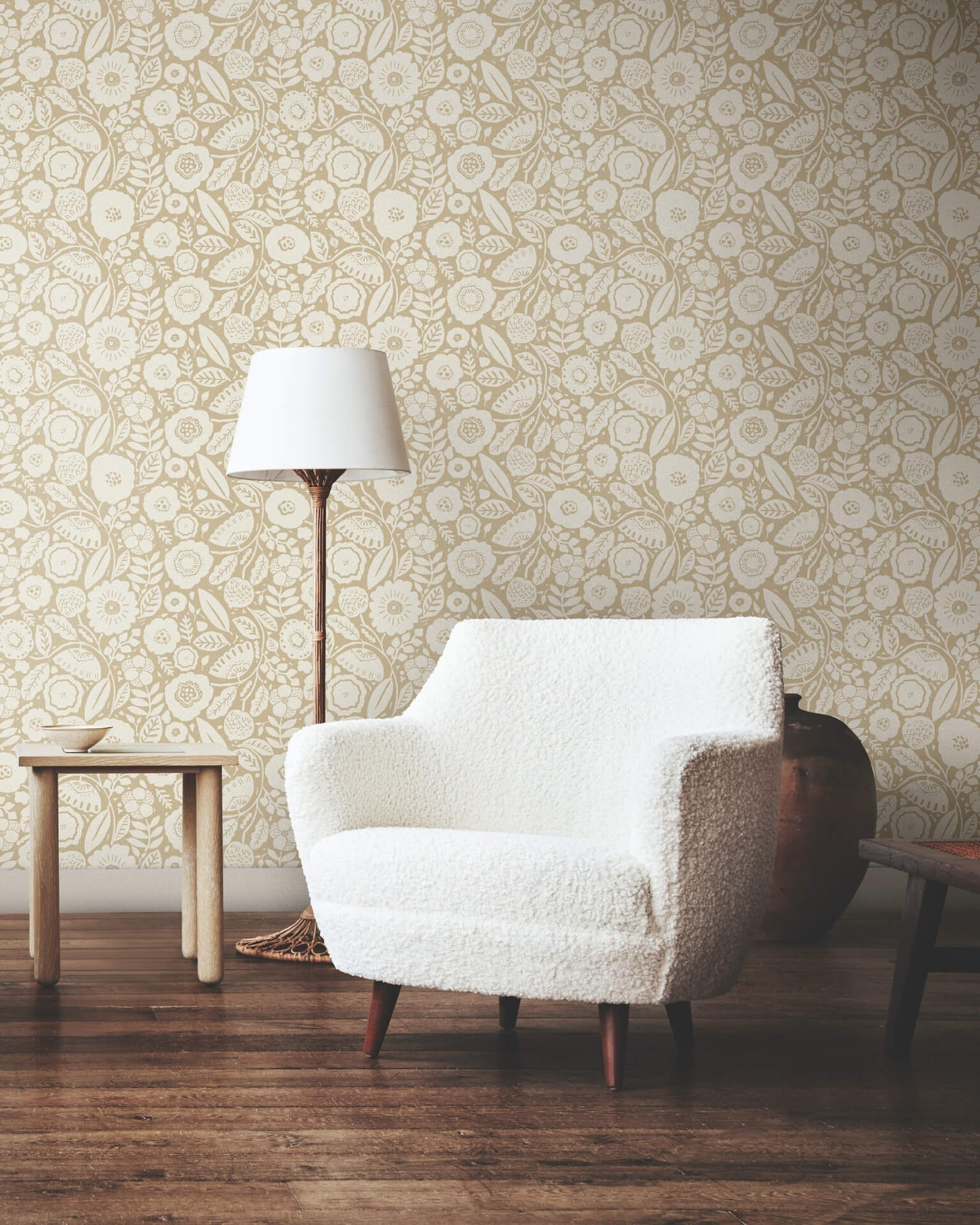 camille-blossom-ochre-wallpaper-york-wallcoverings-lm5392 - York Wallpaper Wallpaper